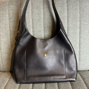 Coach Black Leather Brooklyn 28 Shoulder Bag